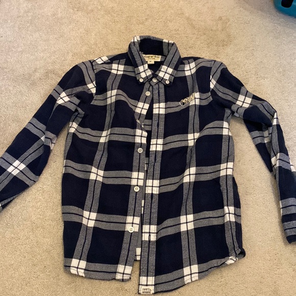 Boys Flannel Button Up with Wingate University Logo Size Medium - Picture 1 of 3